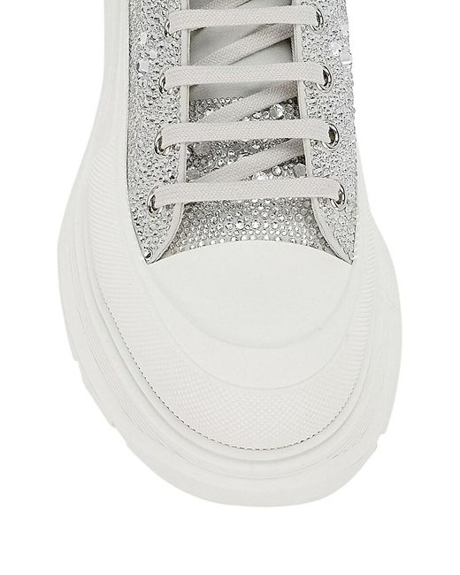 Alexander McQueen White Treadslick High-top Crystal Boots for men