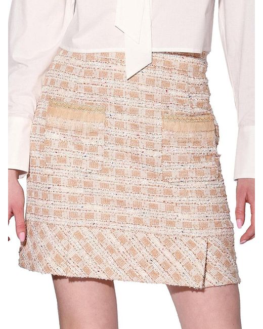Walter Baker Natural Bree Textured A-Line Miniskirt