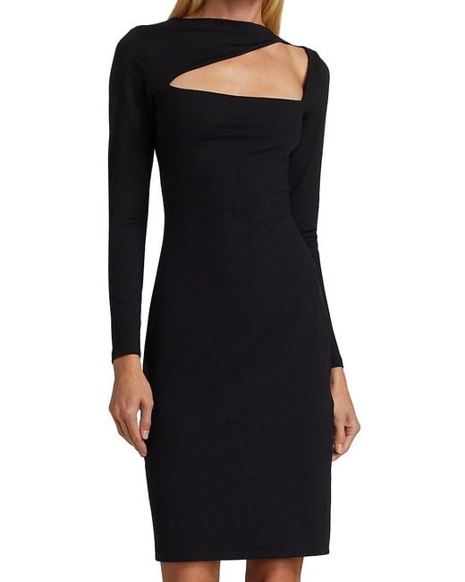 Susana Monaco Synthetic Cutout Stretch Jersey Dress in Black | Lyst UK