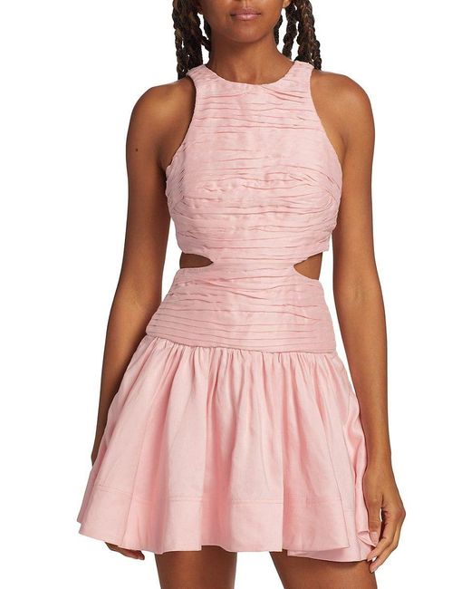 Eugenie Embellished Corset Tulle Skirt Mini Dress in Blush