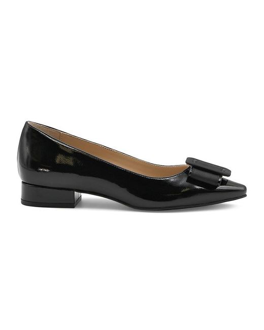 Adrienne Vittadini Black Pender Pointed Toe Bow Loafers