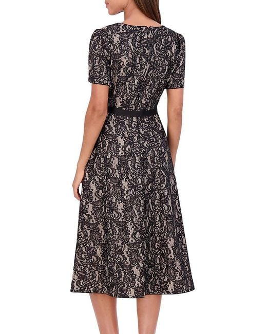 Kensie Black Lace A-Line Midi-Dress