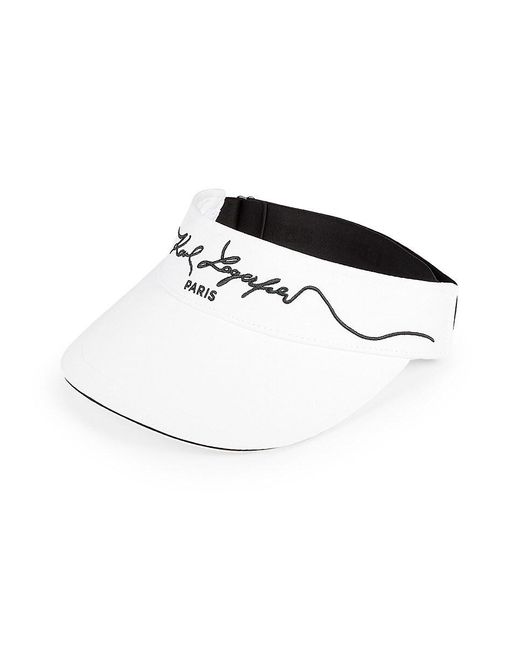 Karl Lagerfeld White Logo Visor Cap