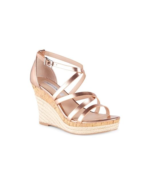 Saks Fifth Avenue Metallic Espadrille Platform Wedge Sandals - Lyst