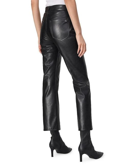Rag & Bone Black Peyton Faux Leather Flared Jeans