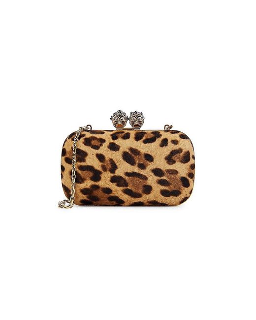 Alexander McQueen Metallic Leopard Print Calf Hair Evening Bag