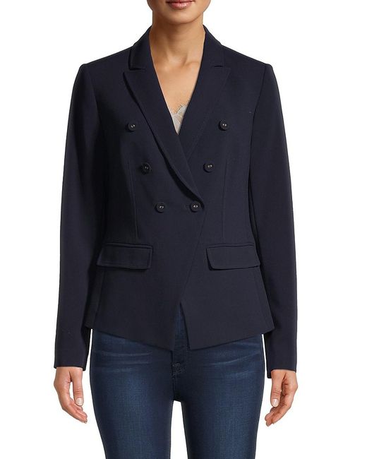 Karl Lagerfeld Synthetic Double-breasted Blazer in Marine (Blue) | Lyst