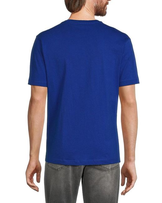 Class Roberto Cavalli Blue Logo Crewneck Tshirt for men