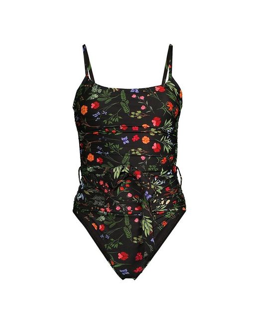 Hutch Purple Zenna Floral Ruched One Piece Swimsuit