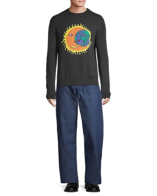 Sky High Farm Blue Character Crewneck Sweatshirt for men