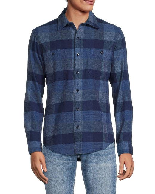 Bonobos Slim Fit Plaid Stretch Flannel Shirt in Blue for Men Lyst