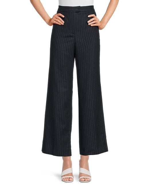 J.McLaughlin Black J. Mclaughlin Broderick Striped Wool-Blend Pants