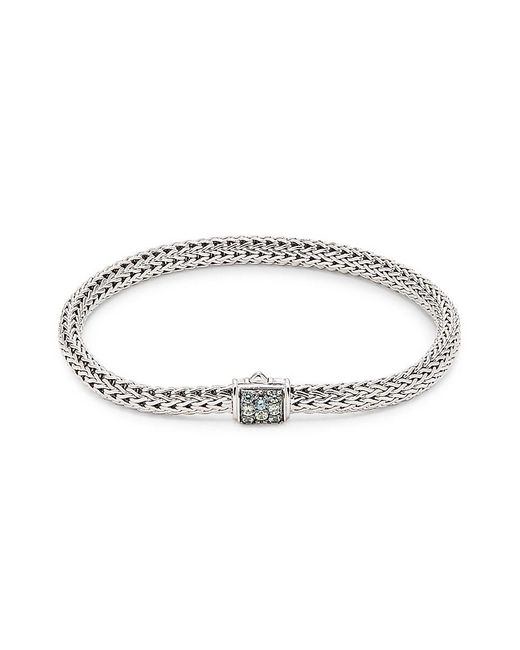 John Hardy Metallic Sterling Silver & Sapphire Chain Bracelet