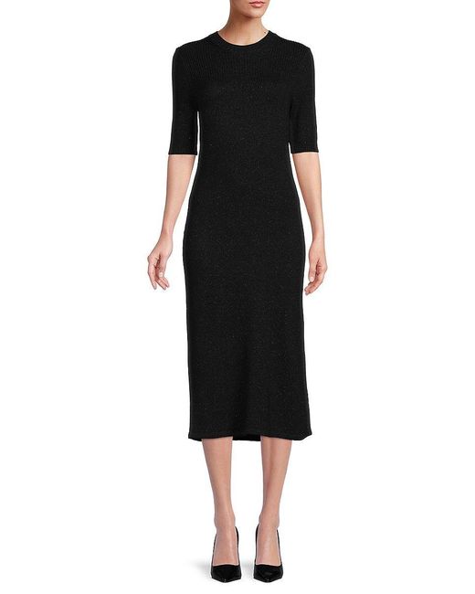 St. John Midi Sweater Dress in Black | Lyst