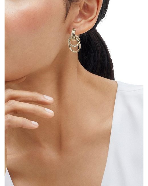 Saks Fifth Avenue Metallic 14K Doorknocker Hoop Earrings