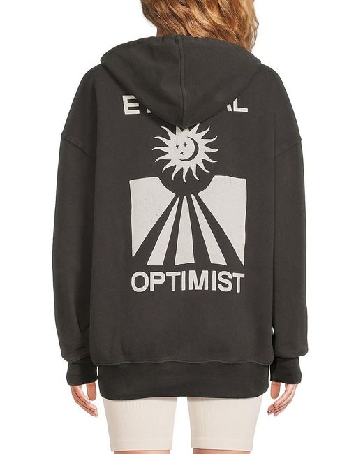 Spiritual Gangster Oversized Cotton Hoodie Pullover in Black Lyst UK