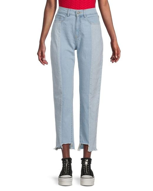 Etienne Marcel High Rise Two Tone Cropped Jeans in Blue | Lyst Canada