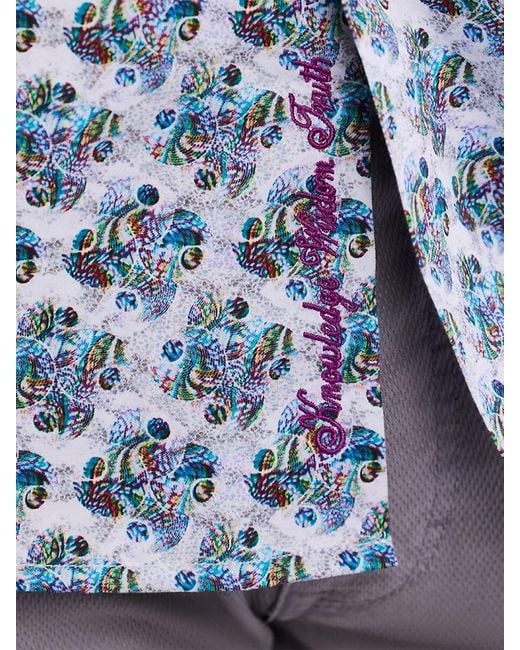 Robert Graham Blue Lowndes Printed Cotton Shirt for men