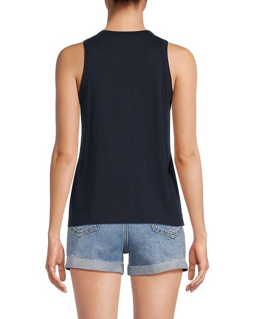 Vince Blue High-Neck Tank