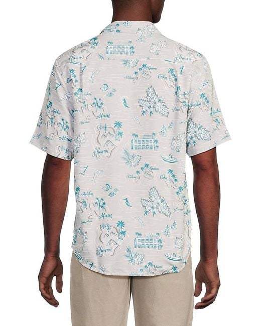 Tommy Bahama White Coconut Point Island-print Blend Shirt for men