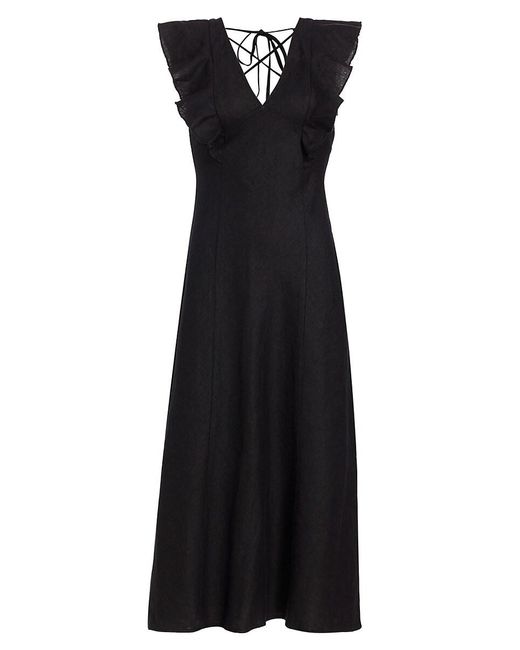 Rails Black Constance Linen Midi Dress