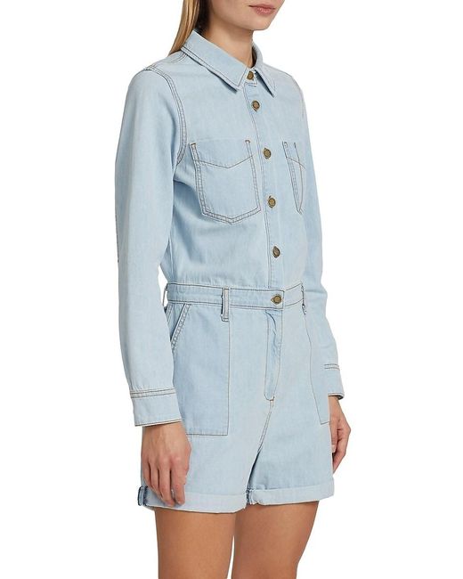 Ramy Brook Blue Lavinia Denim Romper