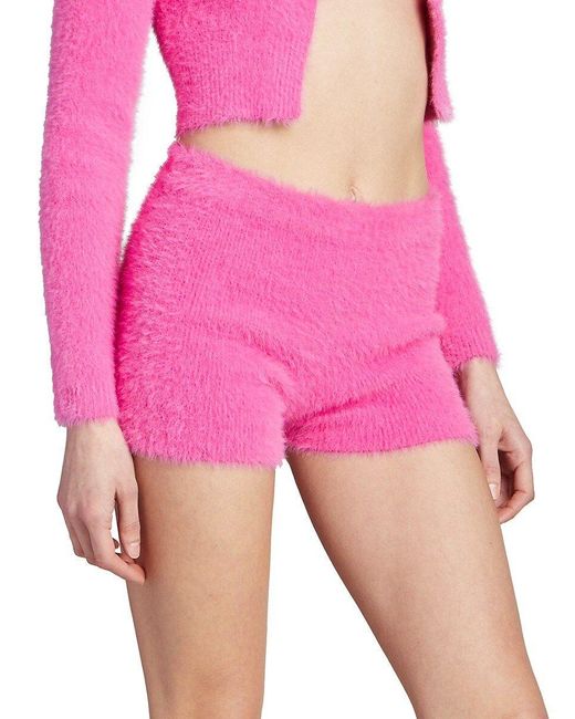 Jacquemus Faux Mohair Shorts in Pink | Lyst