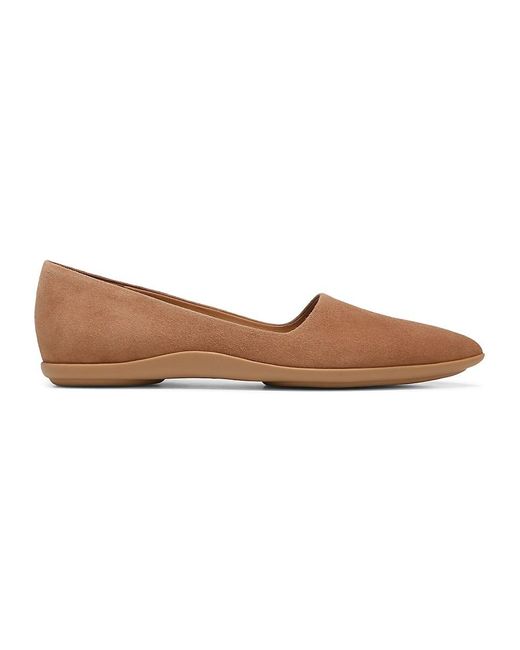 Vince Pointed Toe Leather Flats in Brown | Lyst Canada