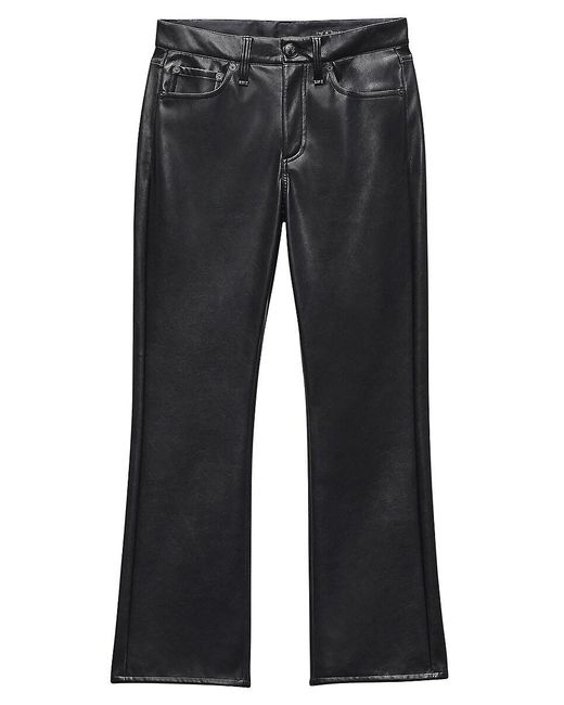 Rag & Bone Black Peyton Faux Leather Flared Jeans