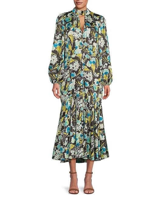 Cinq À Sept Green Molly Floral Midi-dress