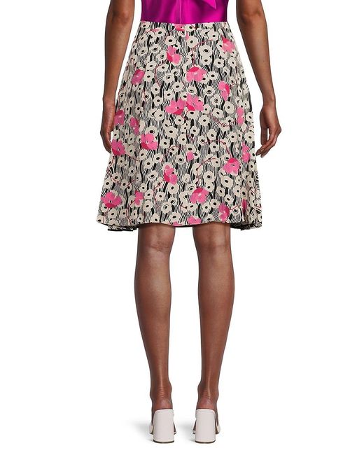 Valentino Multicolor Floral Silk A Line Skirt