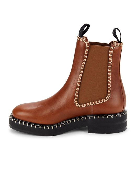 Chloé Leather Chelsea Boots in Brown Lyst