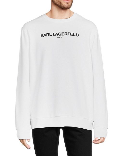 Karl Lagerfeld White Logo Sweatshirt for men