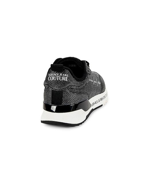 Versace Black Fondo Dynamic Logo Low Top Sneakers