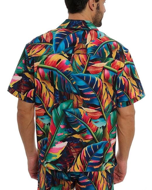 Robert Graham Blue Toucan Printed Button-front Shirt for men