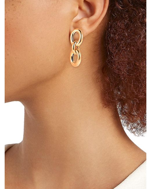 Saks Fifth Avenue Metallic 18k Goldplated Sterling Silver Bold Link Drop Earrings