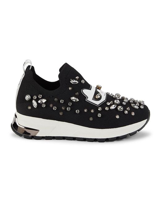 Karl Lagerfeld Black Malna Embellished Pull-on Sneakers