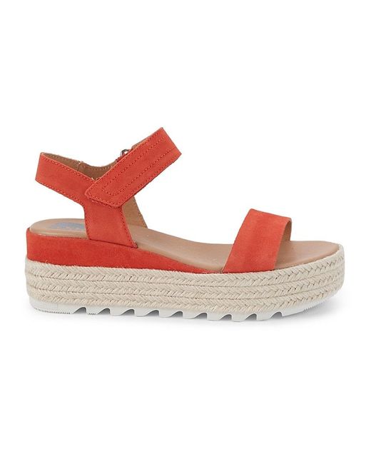 Sorel Cameron Suede Platform Sandals in Metallic - Lyst