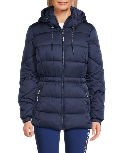 Tommy Hilfiger Blue Hooded Puffer Jacket