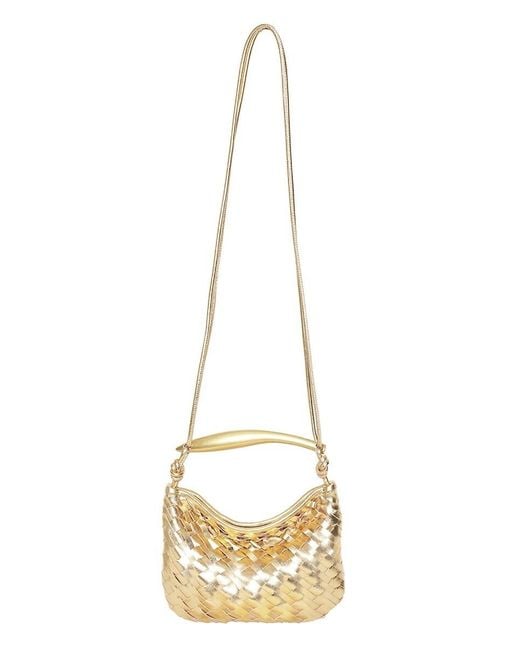 Walter Baker Metallic Mini Hazel Woven Top Handle Bag