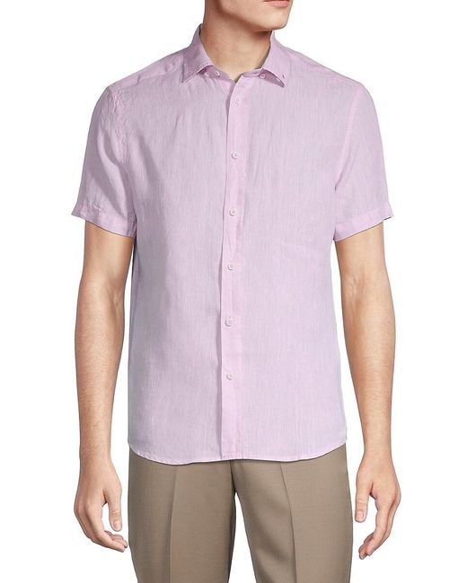 Report Collection Textured Linen Shirt in Pink for Men Lyst