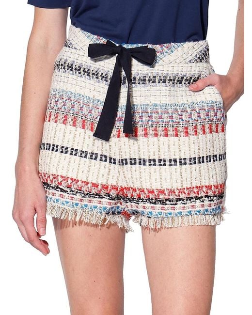 Walter Baker Blue Sailing Stripe Textured Woven Shorts