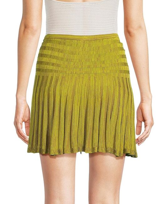 Free People Green Sylvia Ribbed Mini Convertible Skirt