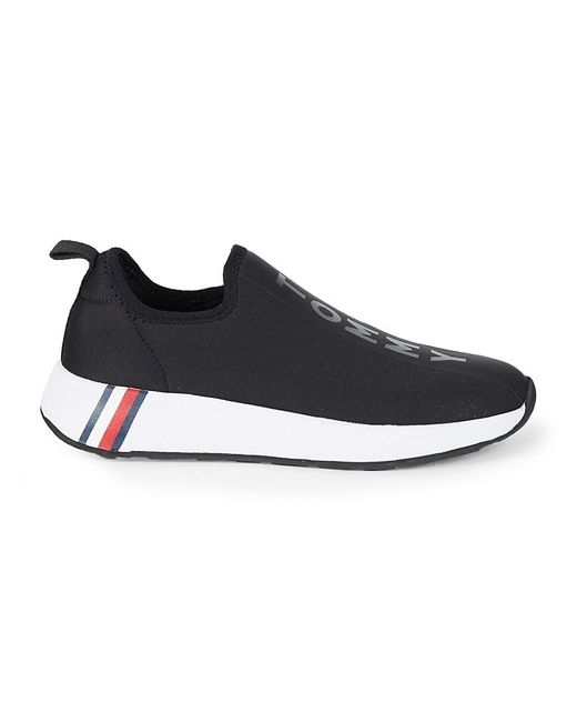 Tommy Hilfiger Synthetic Arizel Logo Slipon Sneakers in Black Lyst
