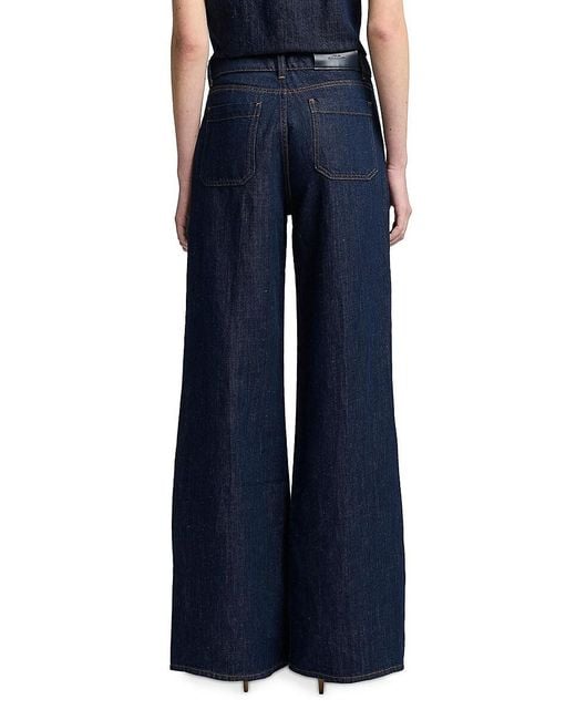 7 For All Mankind Blue Lotta Mid-Rise Wide-Leg Jeans