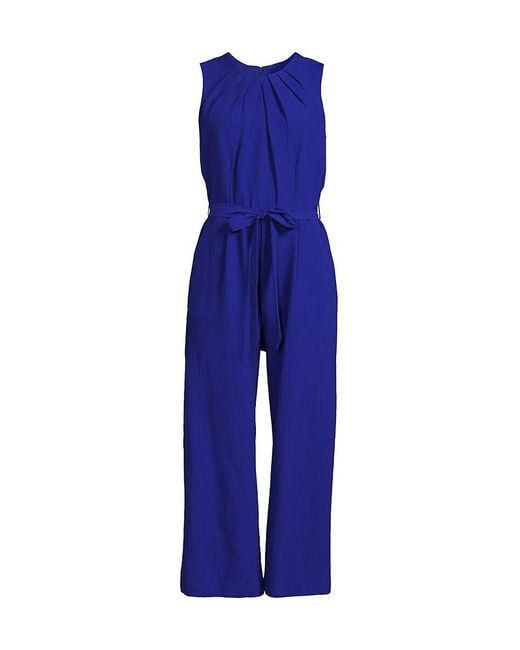 Calvin Klein Blue Belted Cropped Jumpsuit