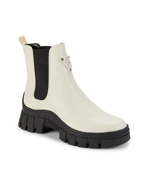 Guess Hestia Chelsea Boots in White Lyst
