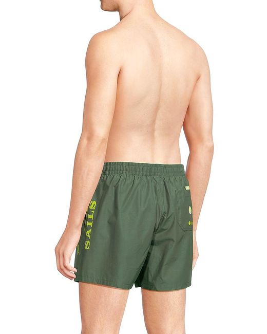 North Sails Green Logo Drawstring Swim Shorts for men