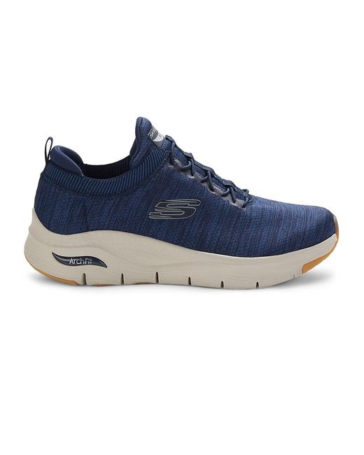 Skechers Synthetic Logo Sneakers in Navy (Blue) Lyst