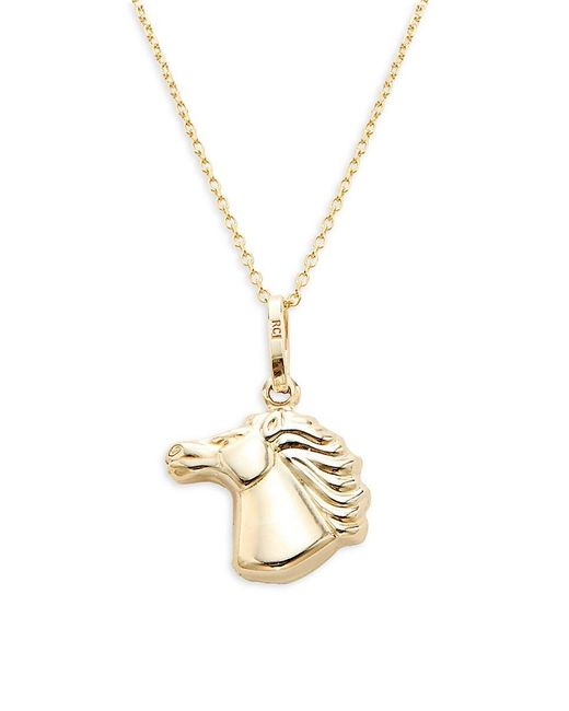 Saks Fifth Avenue Metallic 14k Yellow Gold Horse Head Pendant Necklace